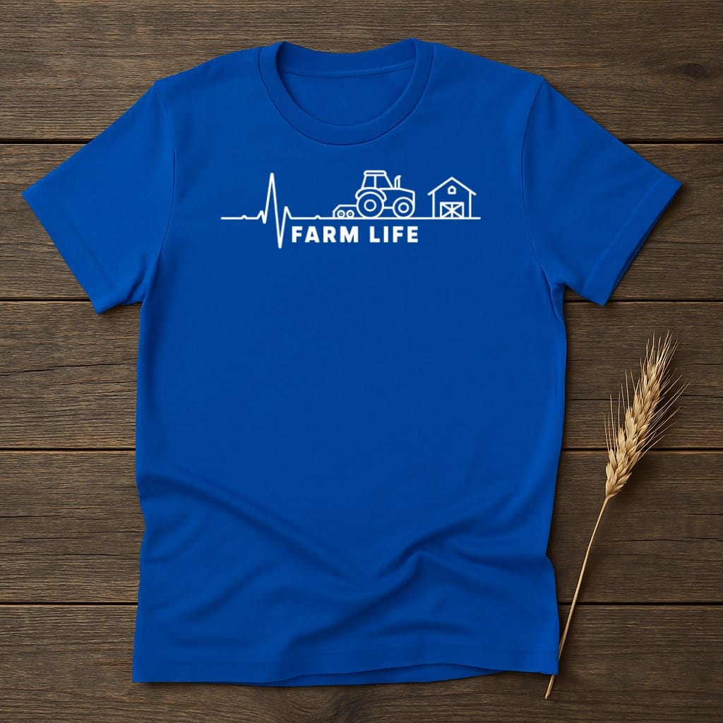 MyDesigns Physical Item S / Royal Farm Life Tractor Heartbeat T-Shirt