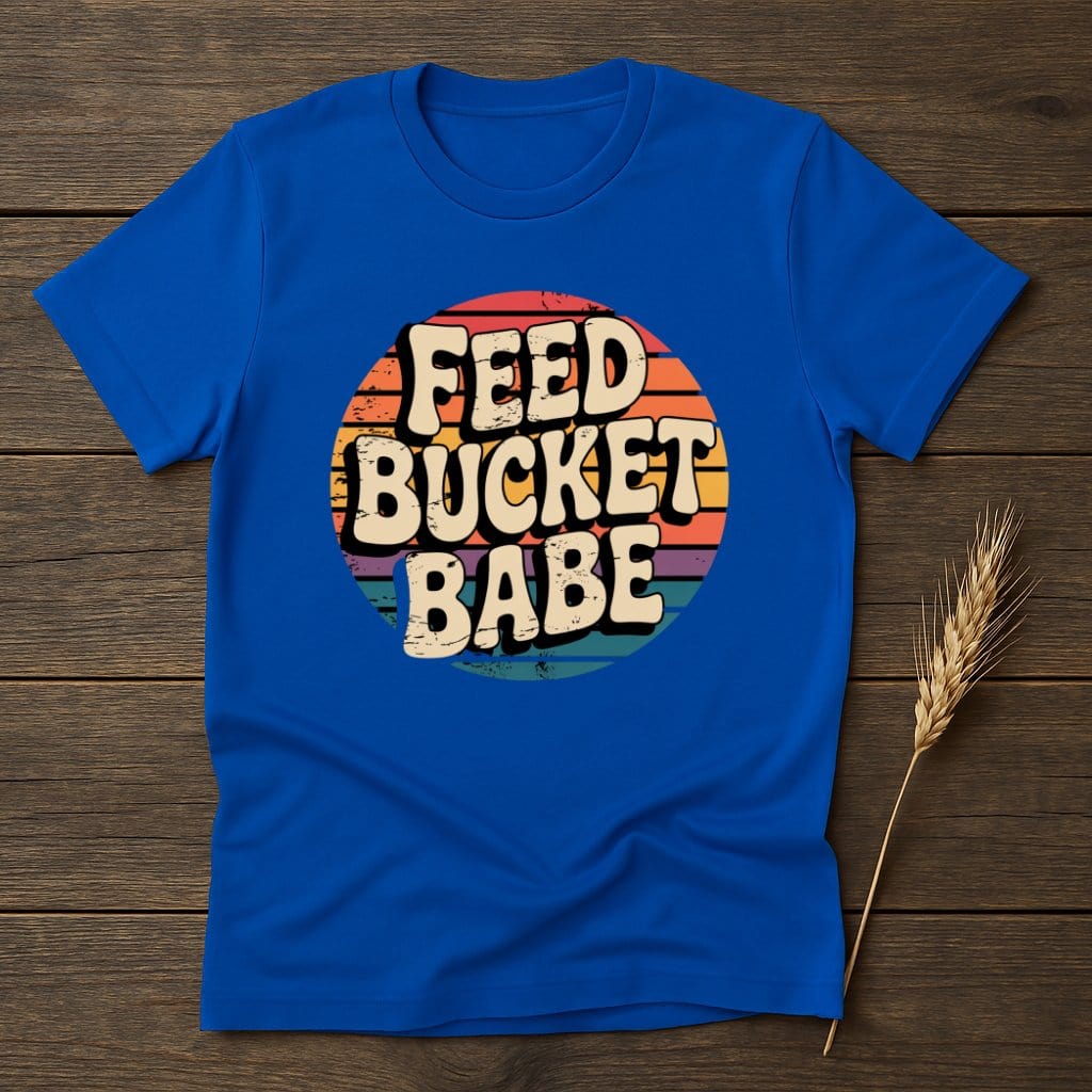 MyDesigns Physical Item S / Royal Feed Bucket Babe Retro T-Shirts