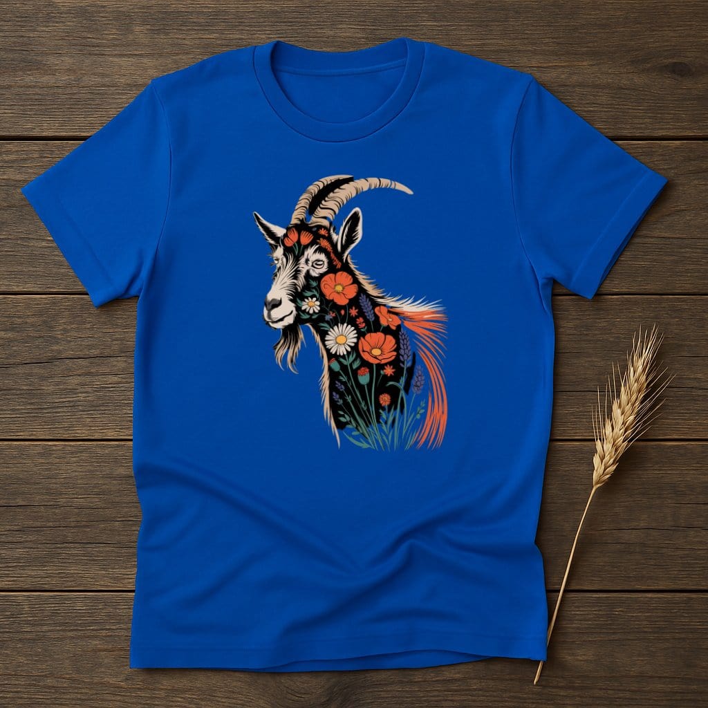 MyDesigns Physical Item S / Royal Floral Goat Head T-Shirt