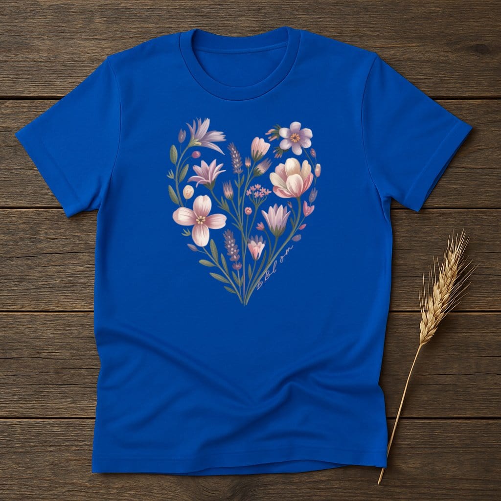 MyDesigns Physical Item S / Royal Floral Heart Bouquet T-Shirt
