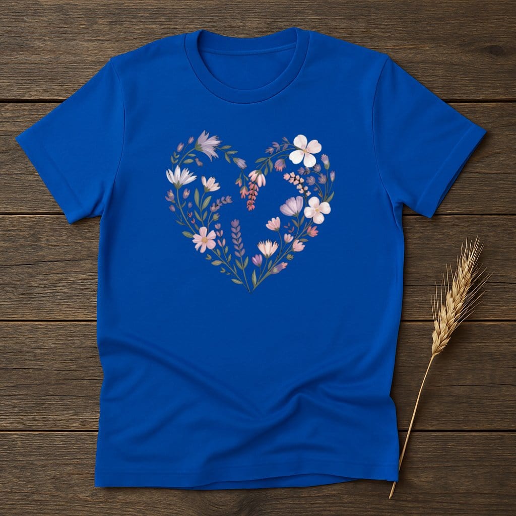 MyDesigns Physical Item S / Royal Floral Heart T-Shirt