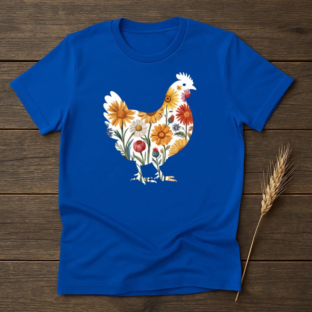 MyDesigns Physical Item S / Royal Flower Chicken T-Shirt