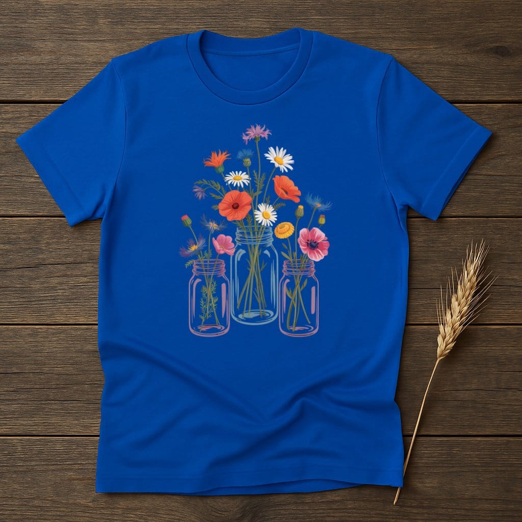 MyDesigns Physical Item S / Royal Flowers in Mason Jars T-Shirt