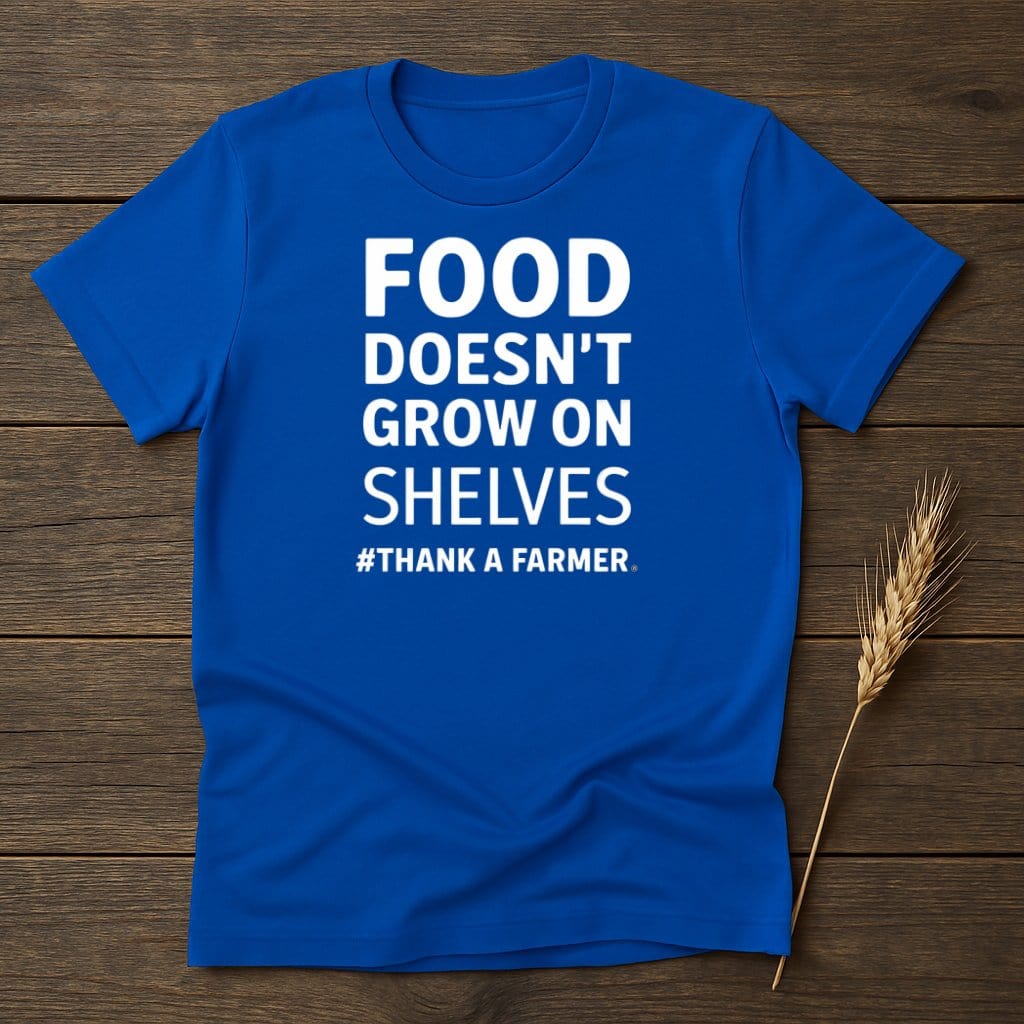 MyDesigns Physical Item S / Royal Food Doesn't Grow On Shelves T-Shirt