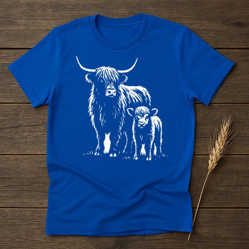 MyDesigns Physical Item S / Royal Highland Cow With Calf T-Shirt