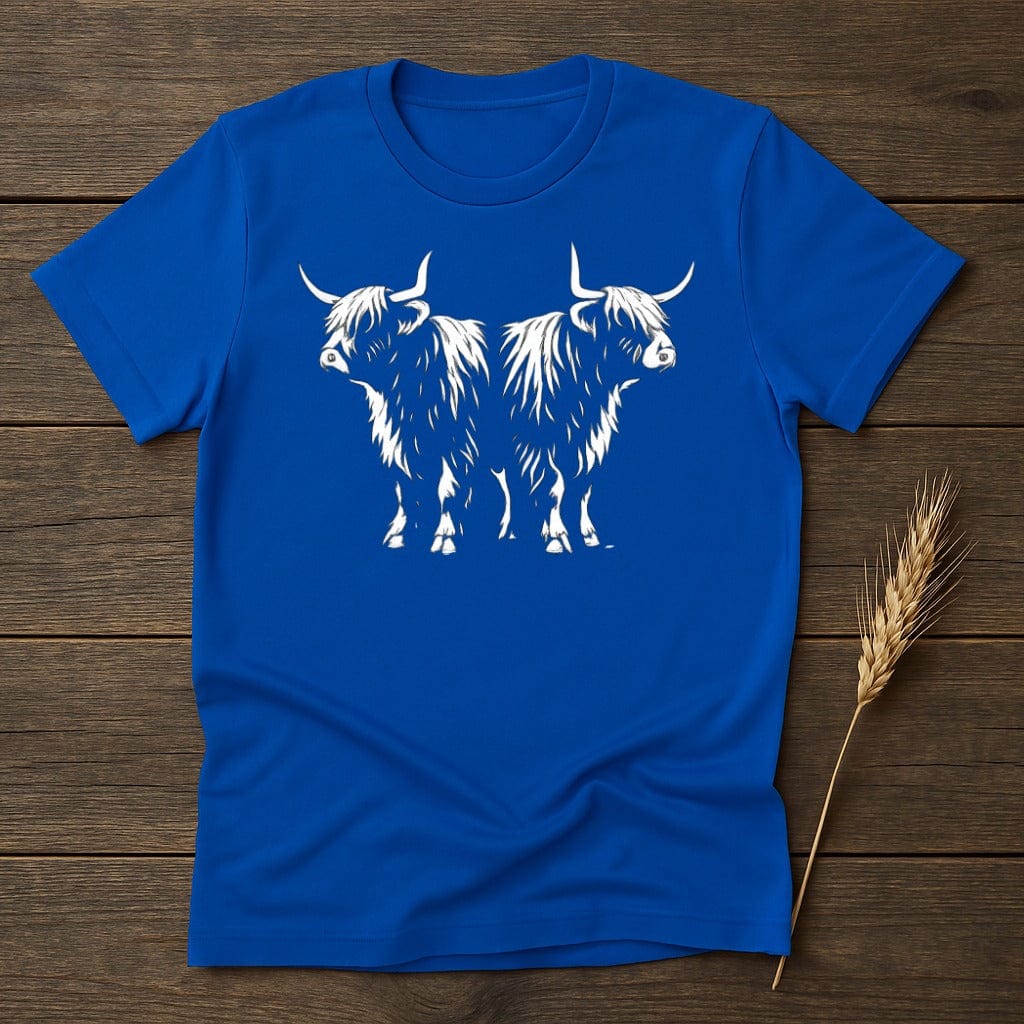 MyDesigns Physical Item S / Royal Highland Cows Duo T-Shirt
