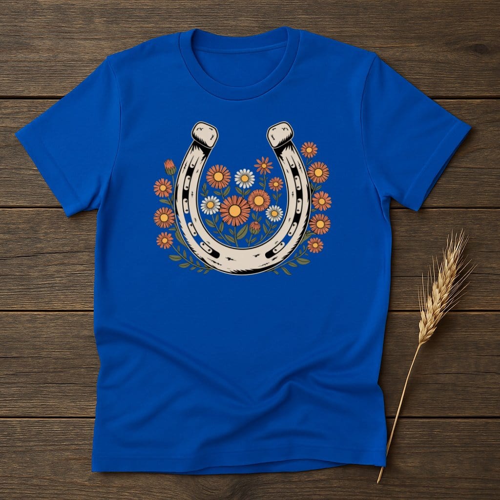 MyDesigns Physical Item S / Royal Horseshoe Flowers T-Shirt