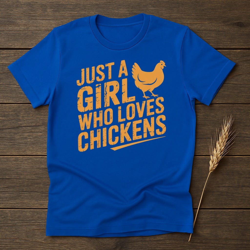 MyDesigns Physical Item S / Royal Just A Girl Who Loves Chickens T-Shirt