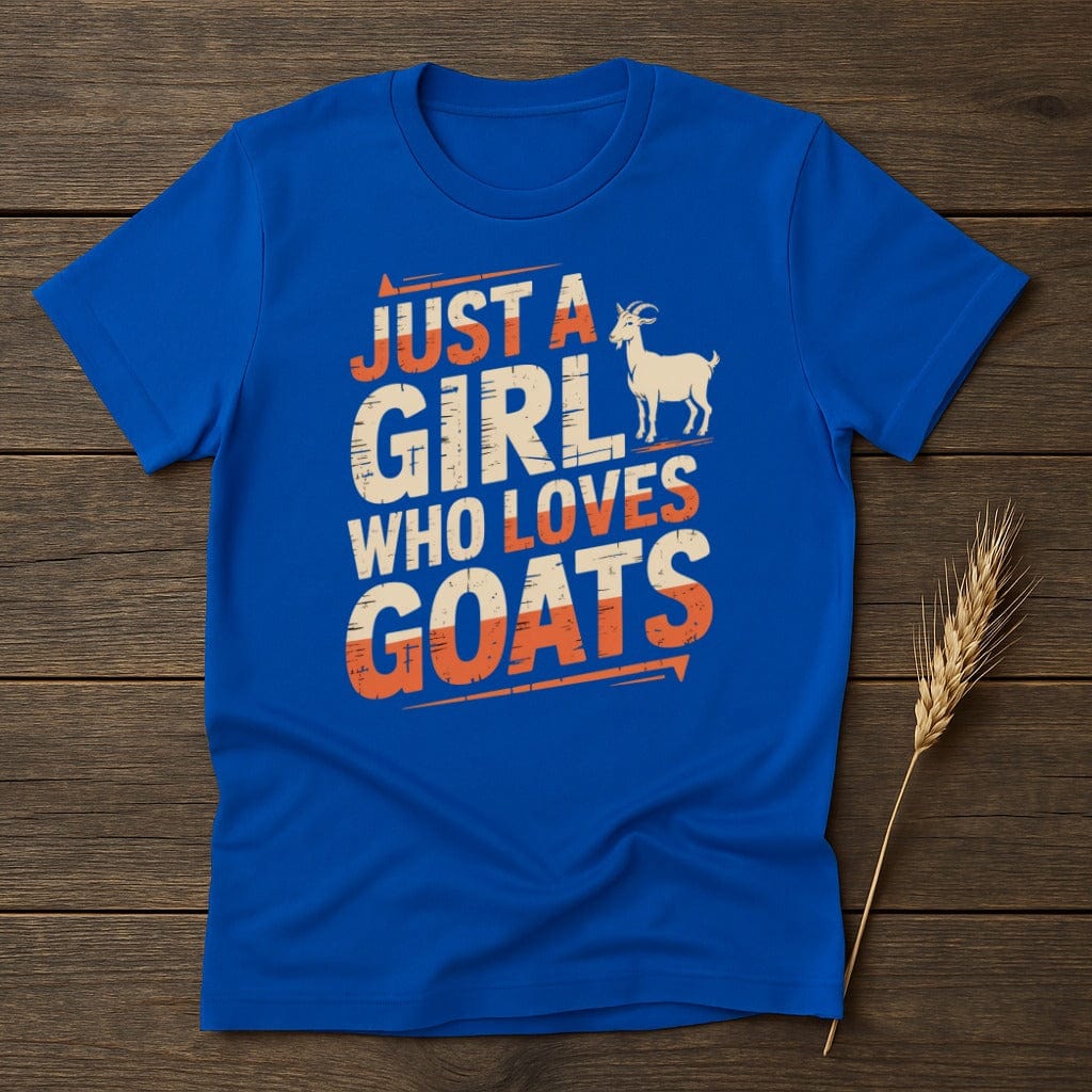 MyDesigns Physical Item S / Royal Just A Girl Who Loves Goats T-Shirt