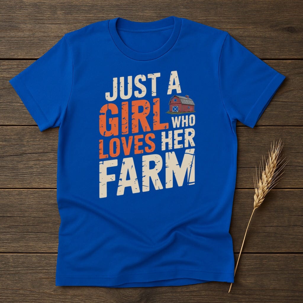 MyDesigns Physical Item S / Royal Just A Girl Who Loves Her Farm T-Shirt