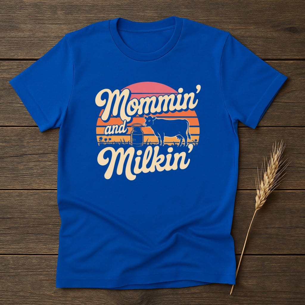 MyDesigns Physical Item S / Royal Mommin and Milkin Funny Retro T-Shirts
