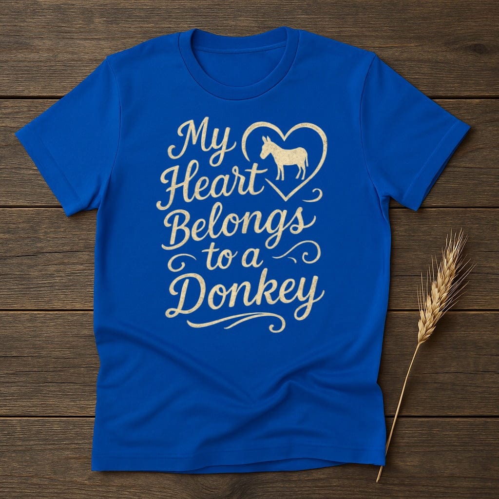 MyDesigns Physical Item S / Royal My Heart Belongs to a Donkey T-Shirt