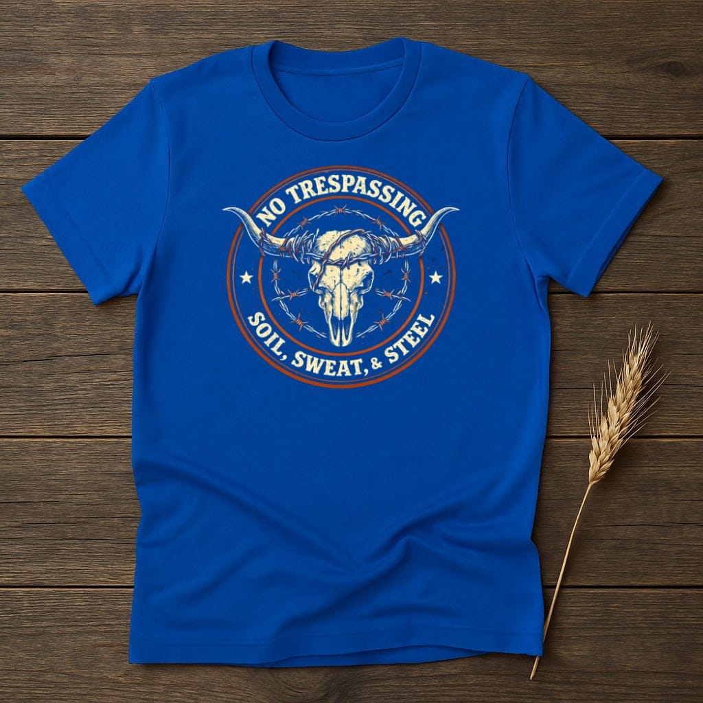 MyDesigns Physical Item S / Royal No Trespassing Steel T-Shirt