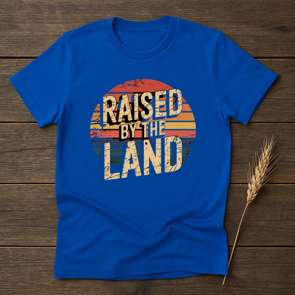 MyDesigns Physical Item S / Royal Raised By The Land Retro T-Shirts