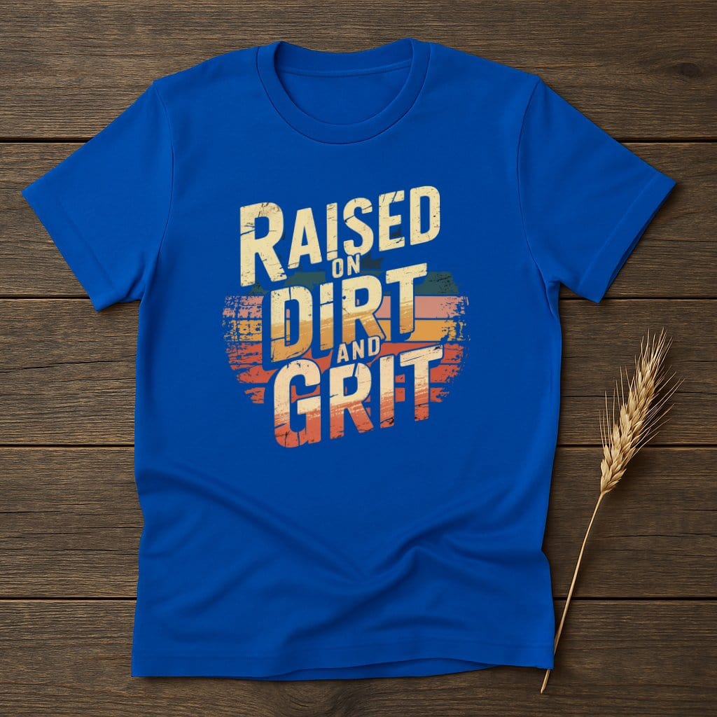 MyDesigns Physical Item S / Royal Raised On Dirt And Grit Retro T-Shirts