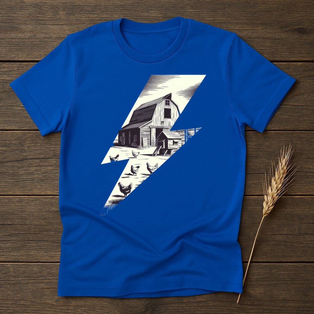 MyDesigns Physical Item S / Royal Retro Farm Barn Lightning T-Shirts