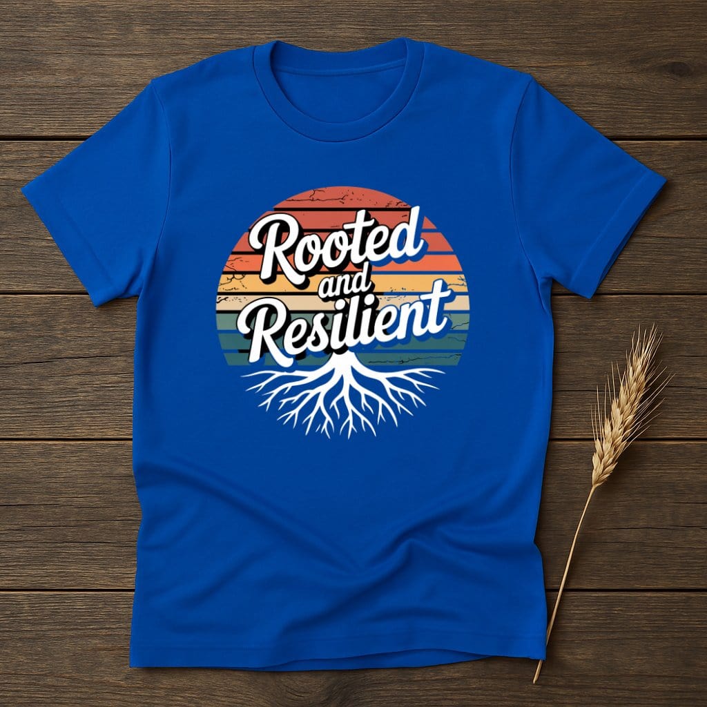 MyDesigns Physical Item S / Royal Rooted and Resilient Retro T-Shirts