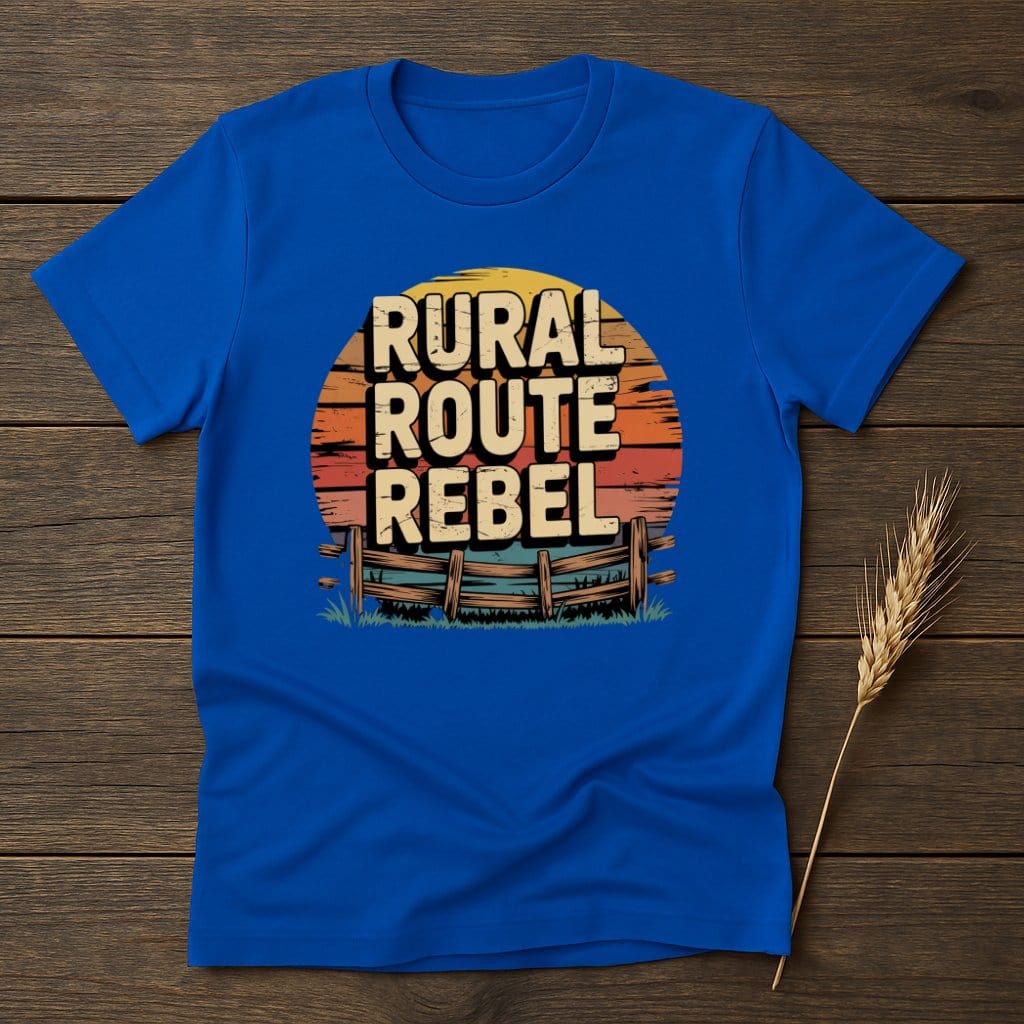 MyDesigns Physical Item S / Royal Rural Route Rebel Retro T-Shirts