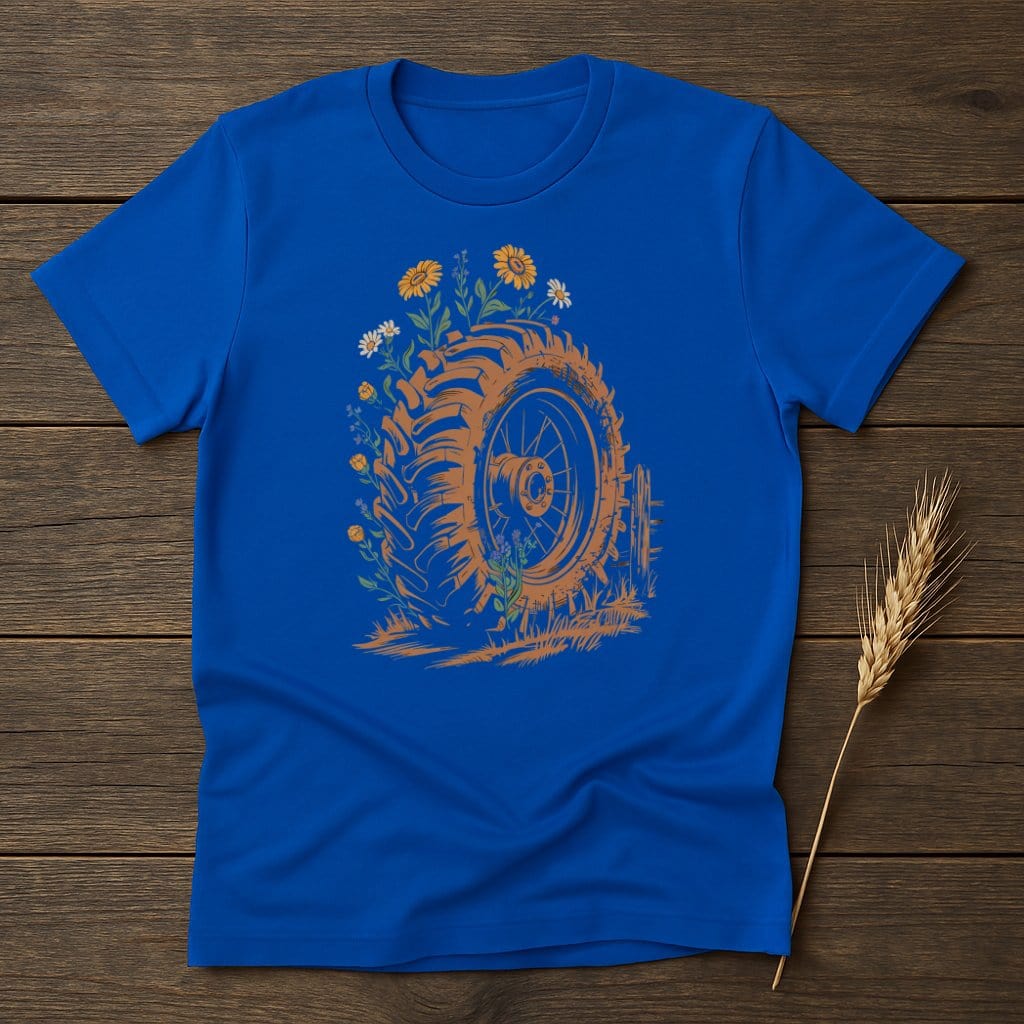 MyDesigns Physical Item S / Royal Tire With Flowers T-Shirt