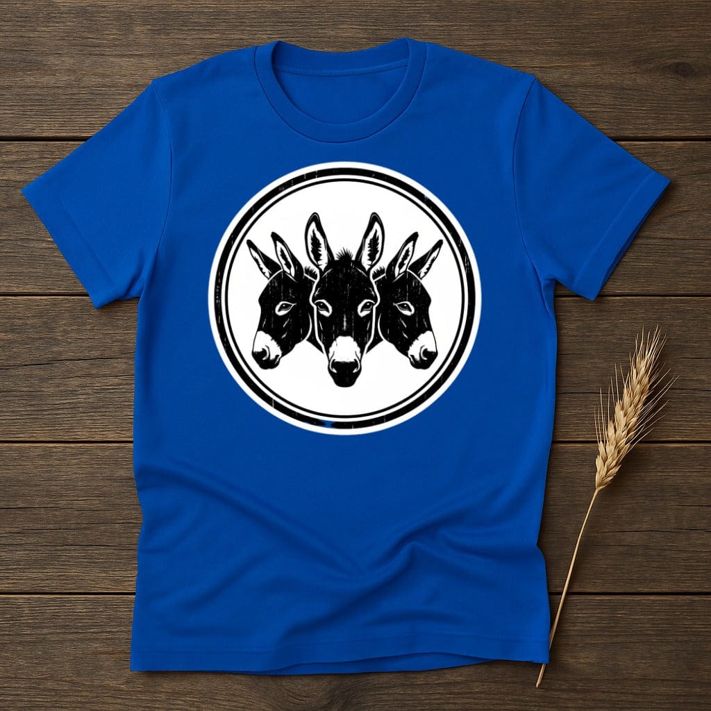 MyDesigns Physical Item S / Royal Triple Headed Donkey Logo T-Shirt