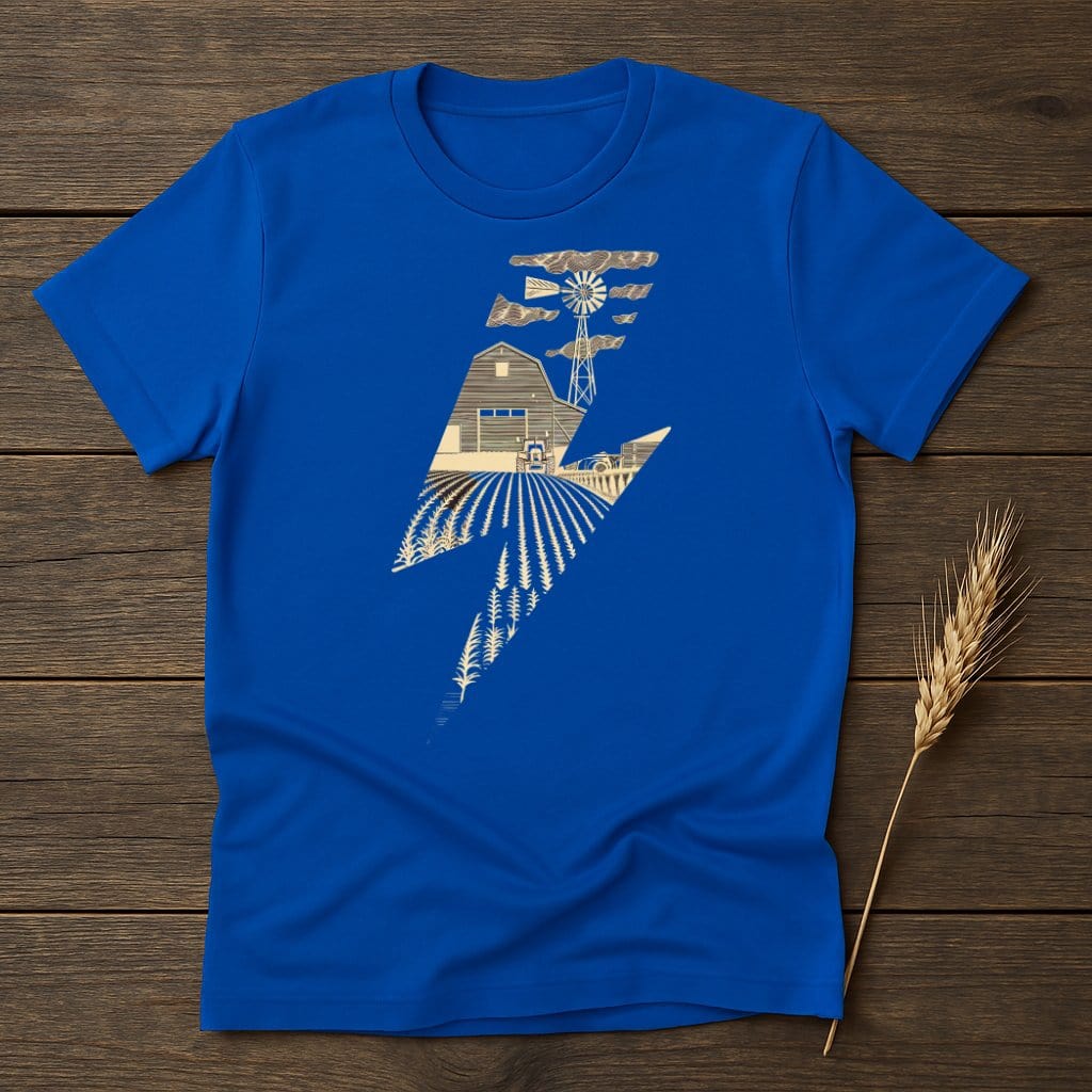 MyDesigns Physical Item S / Royal Vintage Farm Lightning Bolt T-Shirts
