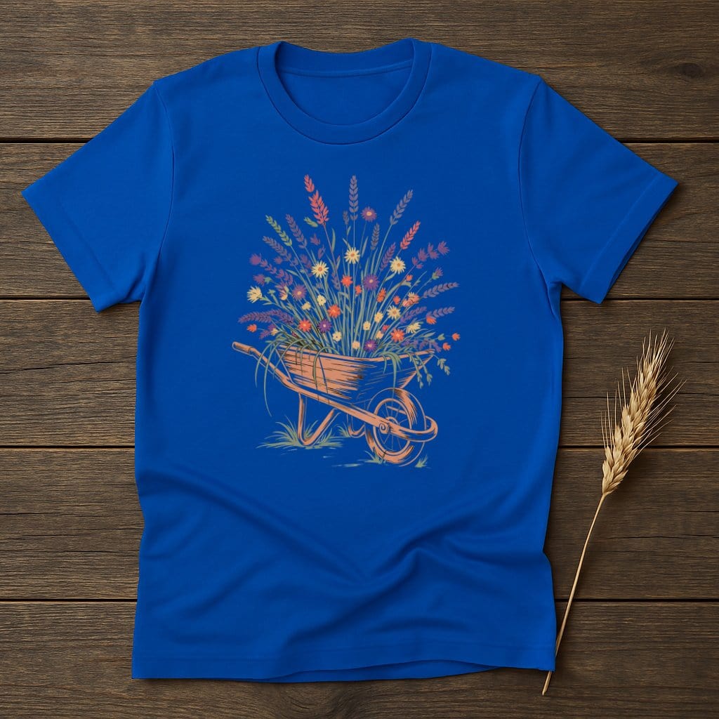 MyDesigns Physical Item S / Royal Wheelbarrow Floral Arrangement T-Shirt