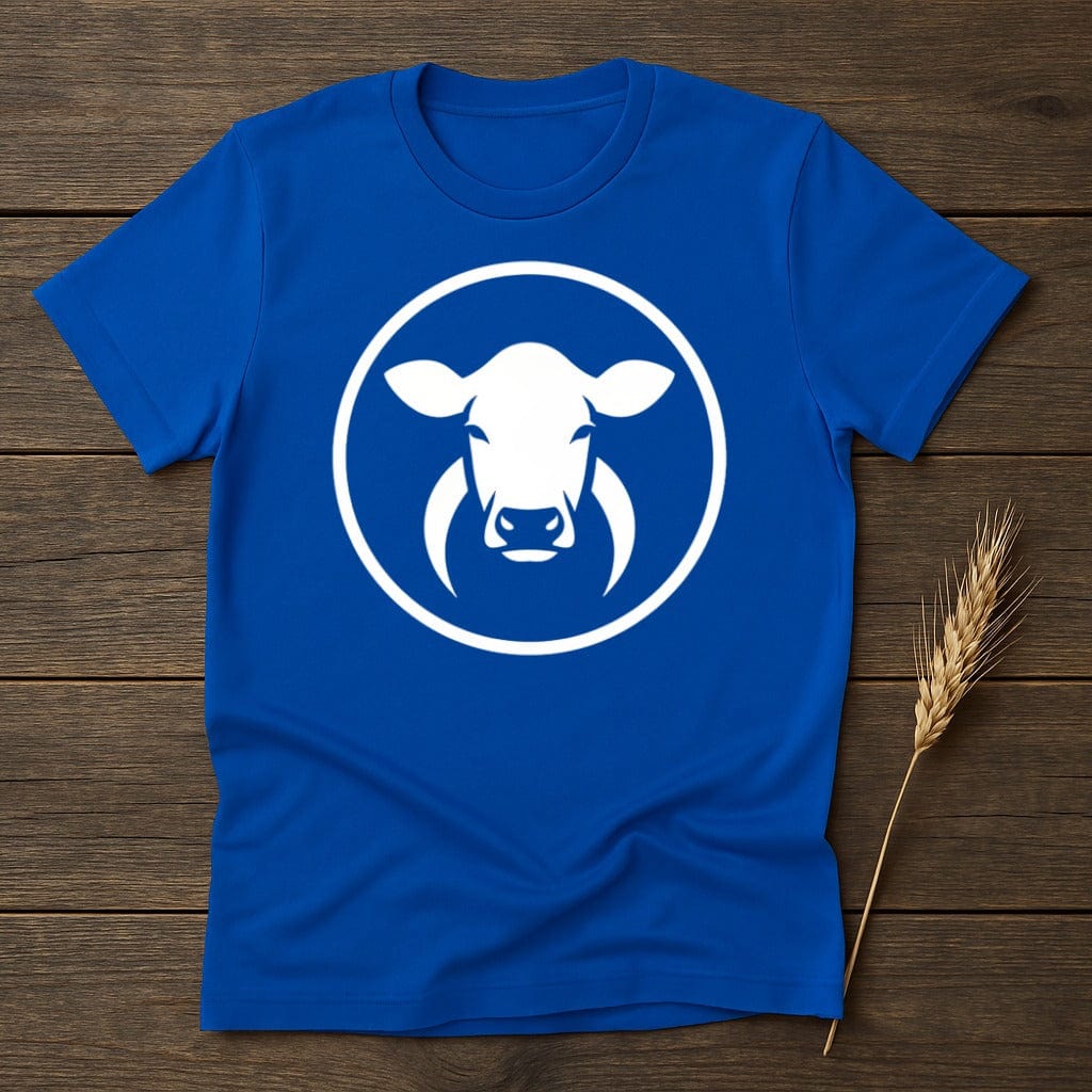 MyDesigns Physical Item S / Royal White Cow Logo T-Shirt