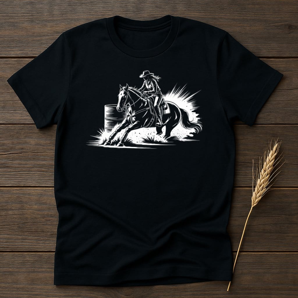 MyDesigns Silhouette Shirt S / Black Barrel Racing Western Rider T-Shirts