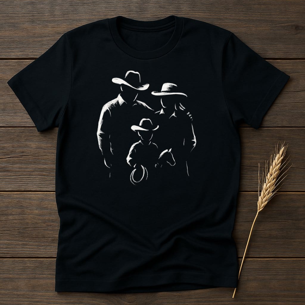 MyDesigns Silhouette Shirt S / Black Cowboy Family T-Shirts