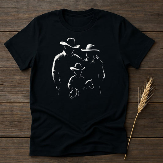 MyDesigns Silhouette Shirt S / Black Cowboy Family T-Shirts