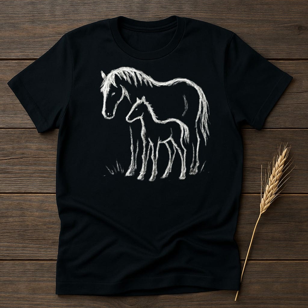 MyDesigns Silhouette Shirt S / Black Mare and Foal T-Shirt