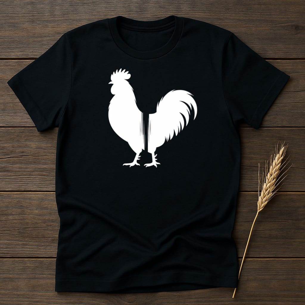 MyDesigns Silhouette Shirt S / Black White Rooster T-Shirts
