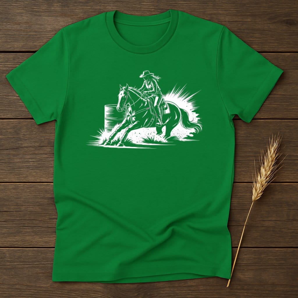 MyDesigns Silhouette Shirt S / Irish Green Barrel Racing Western Rider T-Shirts