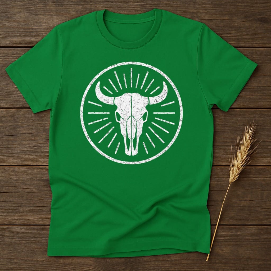 MyDesigns Silhouette Shirt S / Irish Green Bull Skull T-Shirt