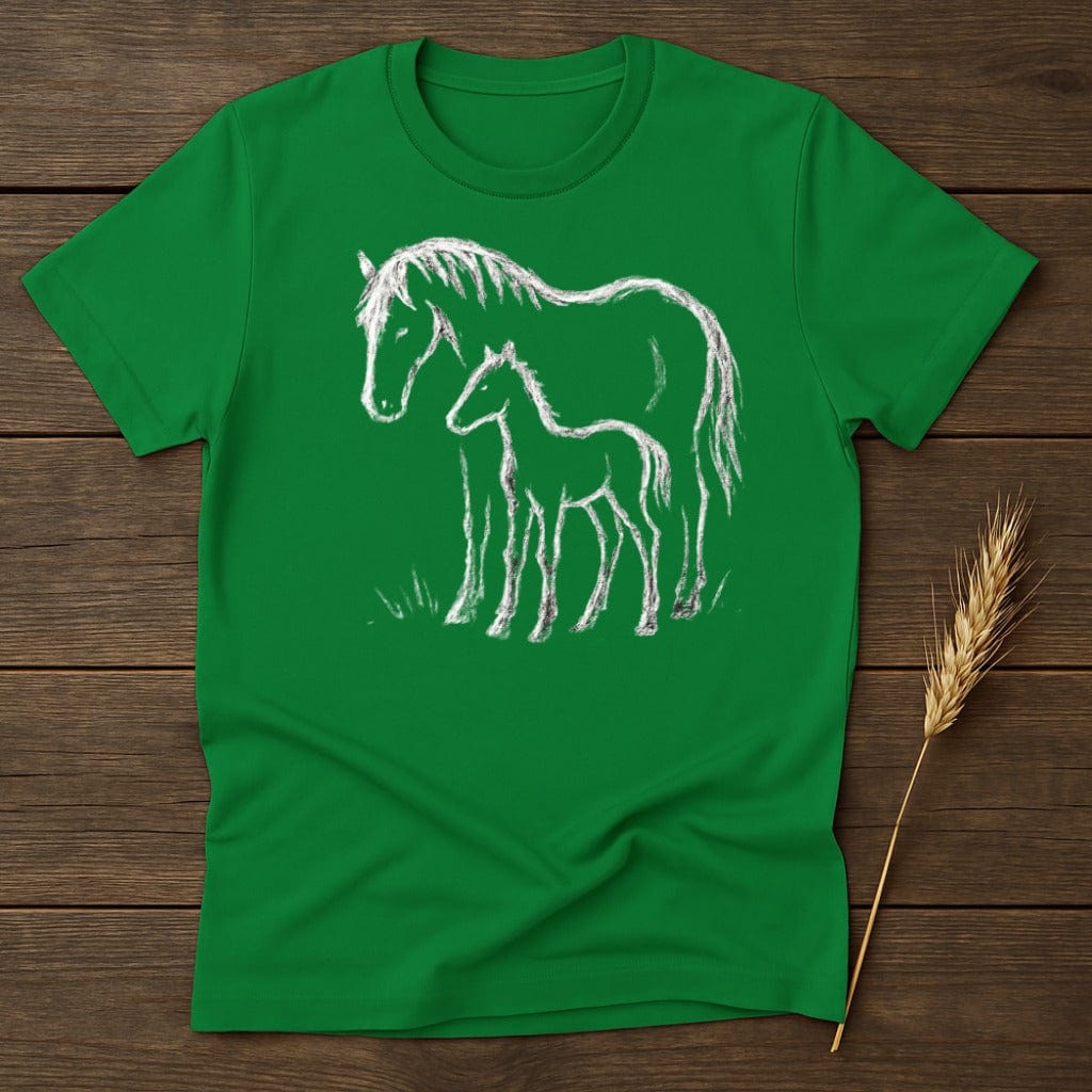 MyDesigns Silhouette Shirt S / Irish Green Mare and Foal T-Shirt