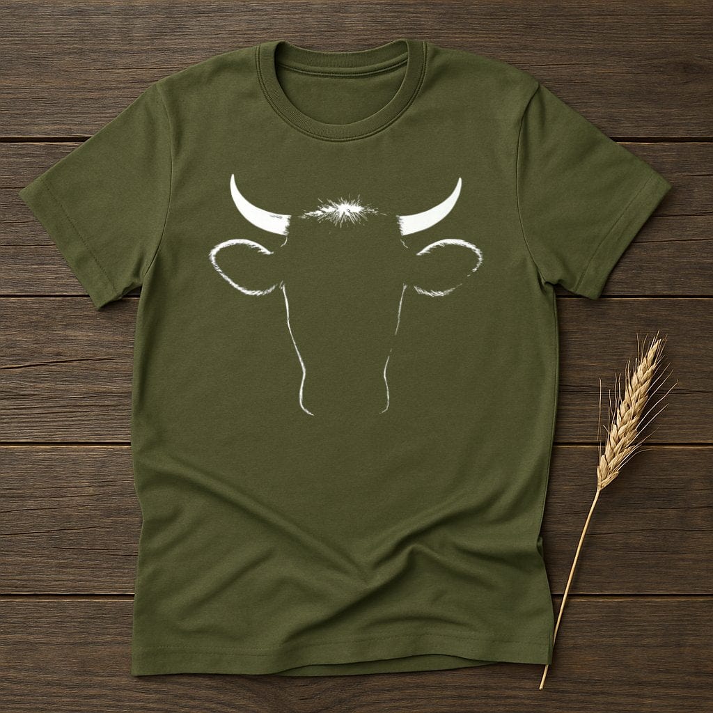 MyDesigns Silhouette Shirt S / Military Green Bull Face T-Shirts