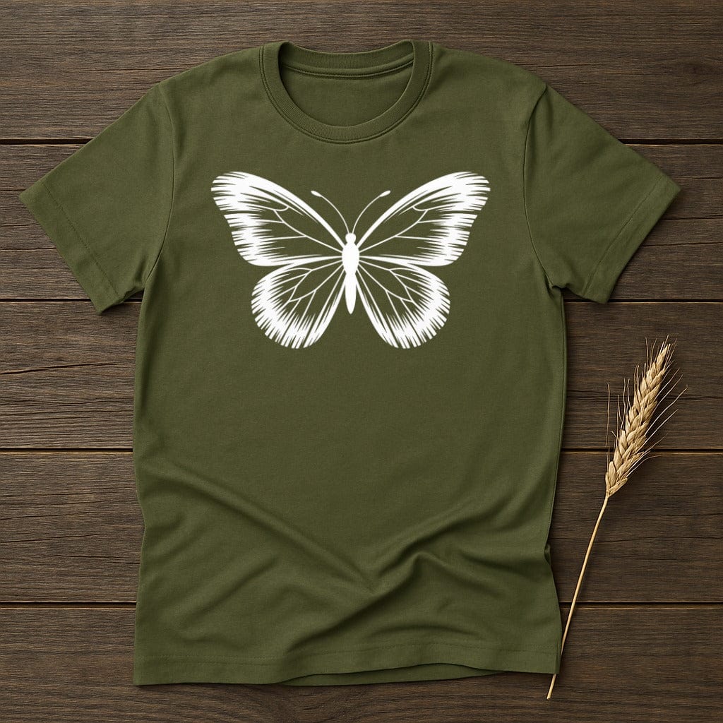 MyDesigns Silhouette Shirt S / Military Green Butterfly Silhouette T-Shirt