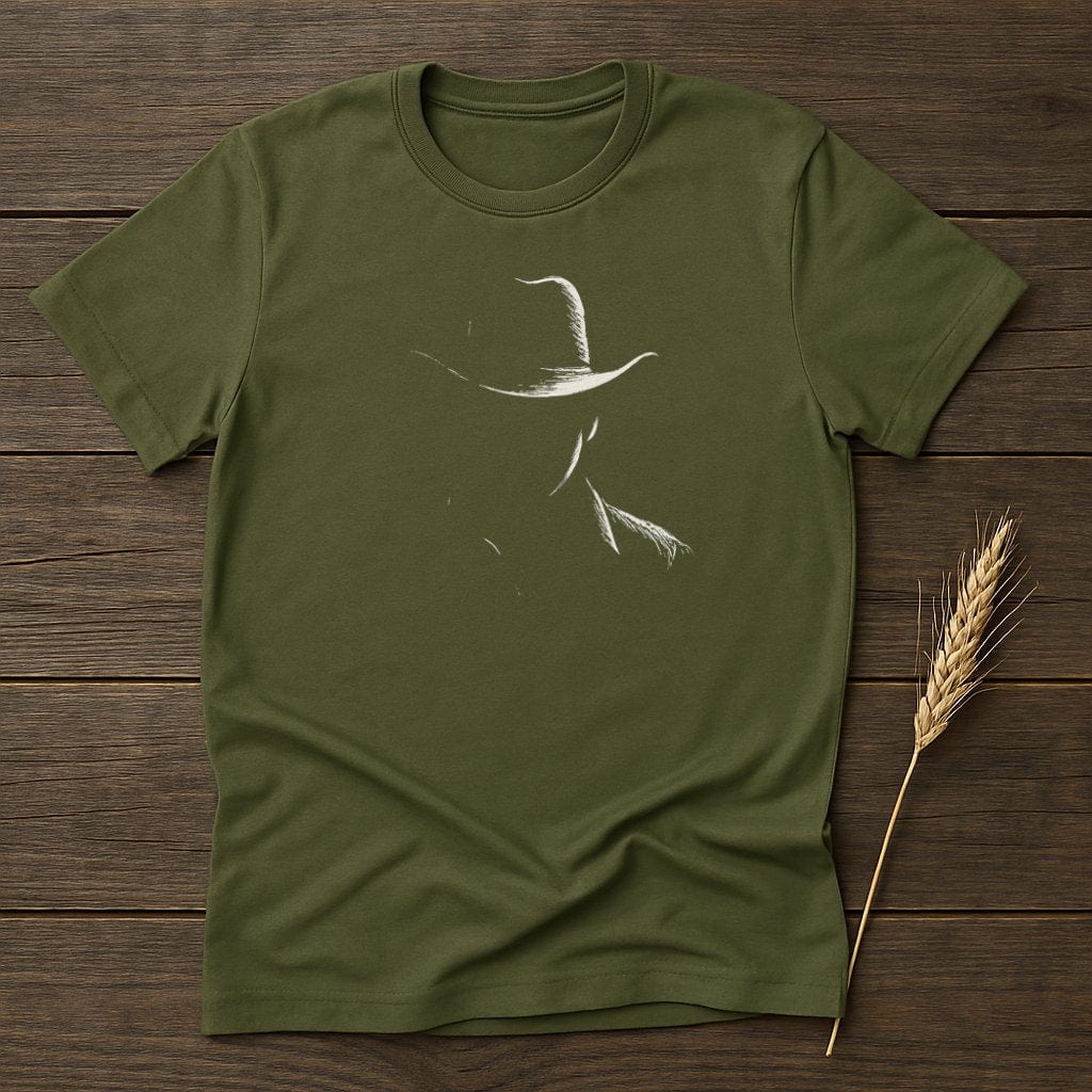 MyDesigns Silhouette Shirt S / Military Green Cowboy T-Shirts