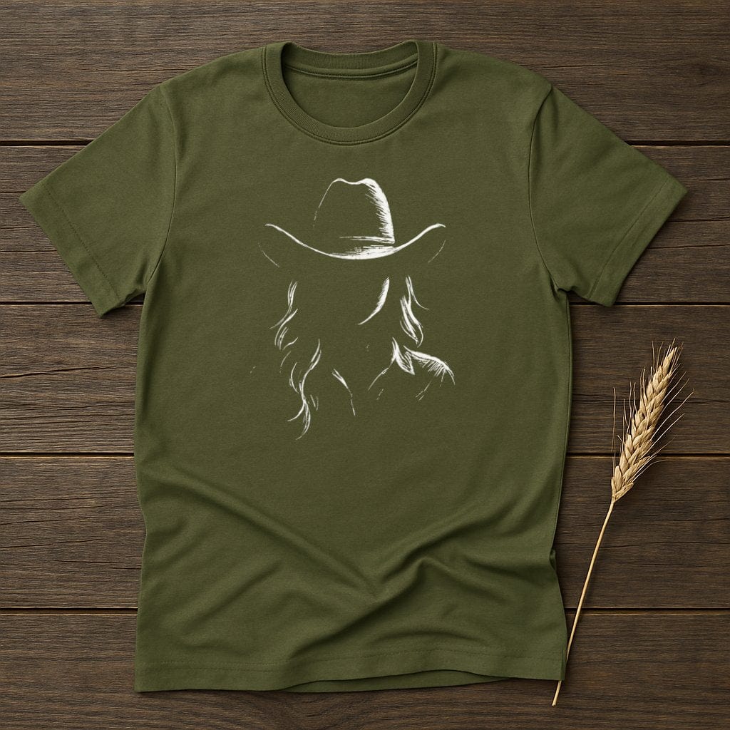 MyDesigns Silhouette Shirt S / Military Green Cowgirl T-Shirts