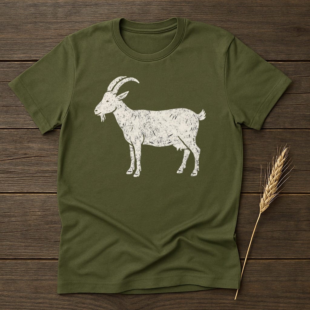 MyDesigns Silhouette Shirt S / Military Green Goat T-Shirt