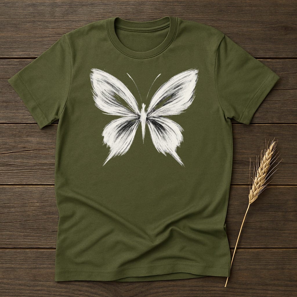 MyDesigns Silhouette Shirt S / Military Green Painted Butterfly T-Shirt