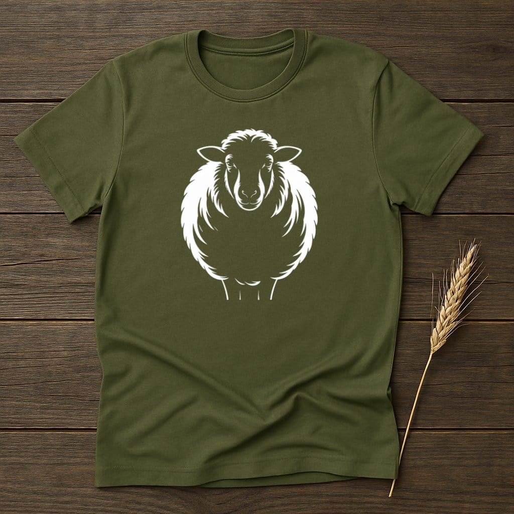MyDesigns Silhouette Shirt S / Military Green Sheep T-Shirts