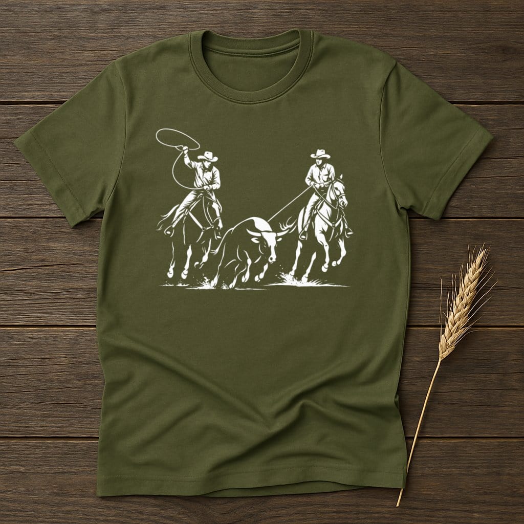 MyDesigns Silhouette Shirt S / Military Green Team RopersT-Shirts