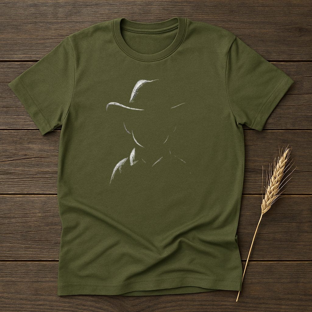 MyDesigns Silhouette Shirt S / Military Green Young Cowboy T-Shirts
