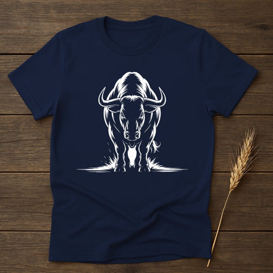 MyDesigns Silhouette Shirt S / Navy Black and White Bull T-Shirts