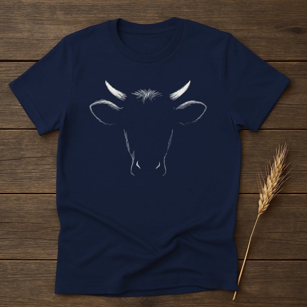 MyDesigns Silhouette Shirt S / Navy Cow Face T-Shirts