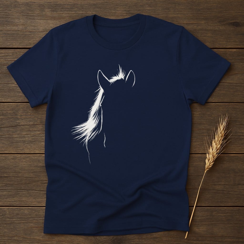 MyDesigns Silhouette Shirt S / Navy Horse Face T-Shirts