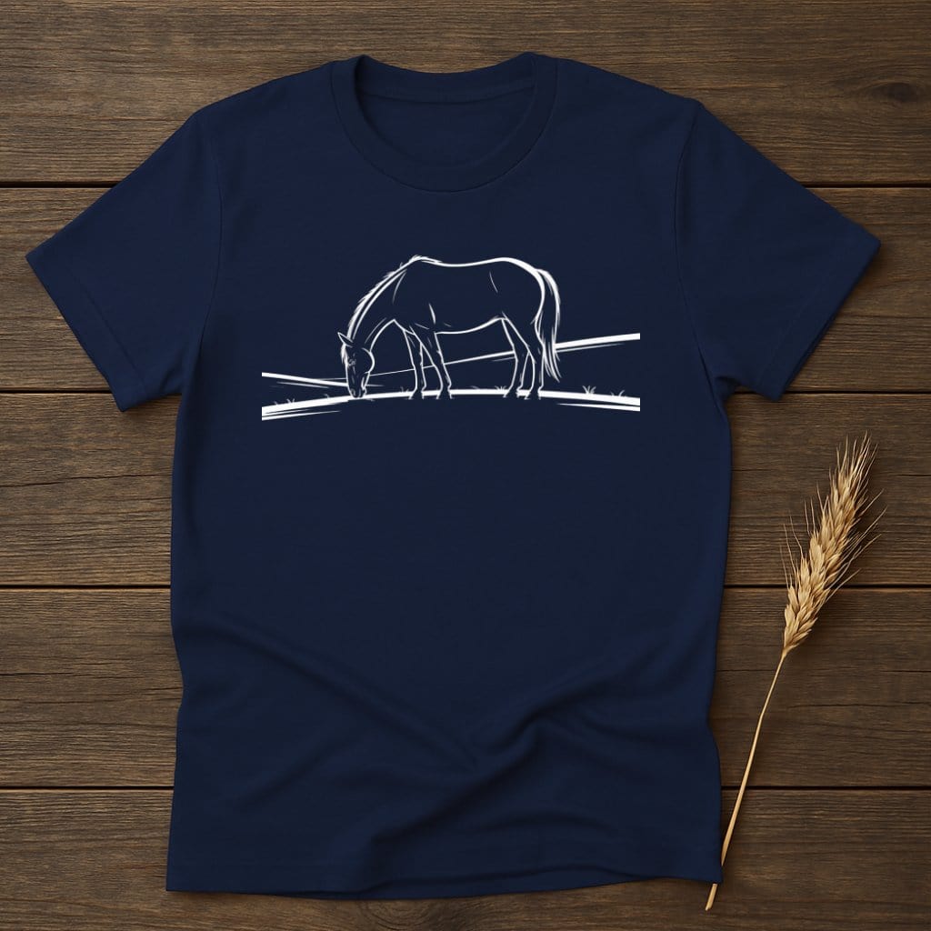 MyDesigns Silhouette Shirt S / Navy Horse in Field T-Shirts