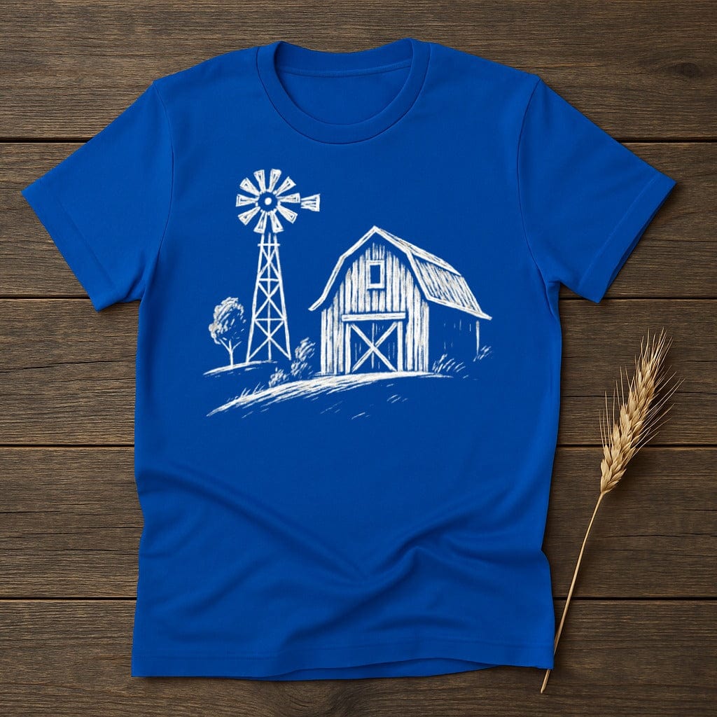 MyDesigns Silhouette Shirt S / Royal Barn with Windmill T-Shirt