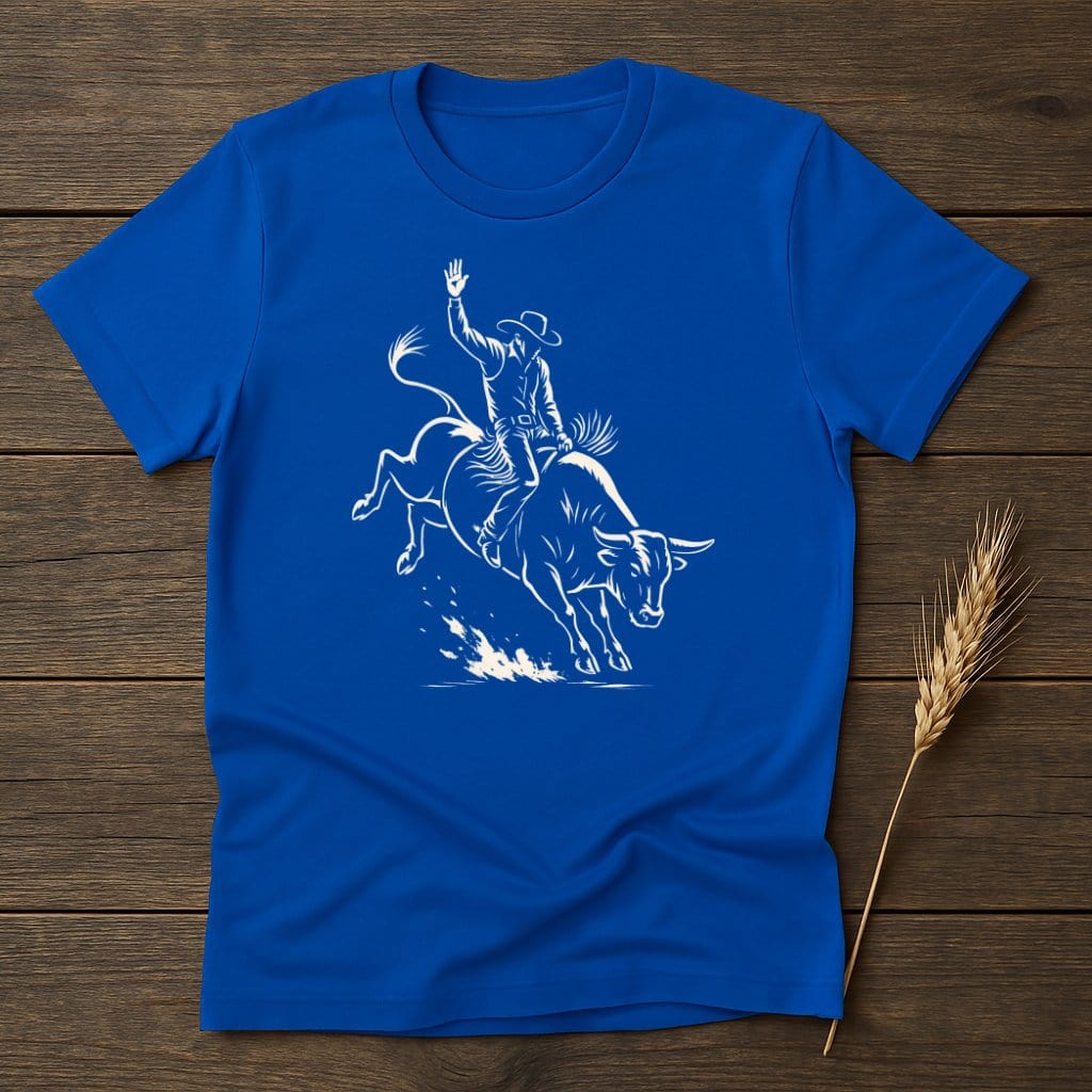 MyDesigns Silhouette Shirt S / Royal Cowboy Bull Rider T-Shirts